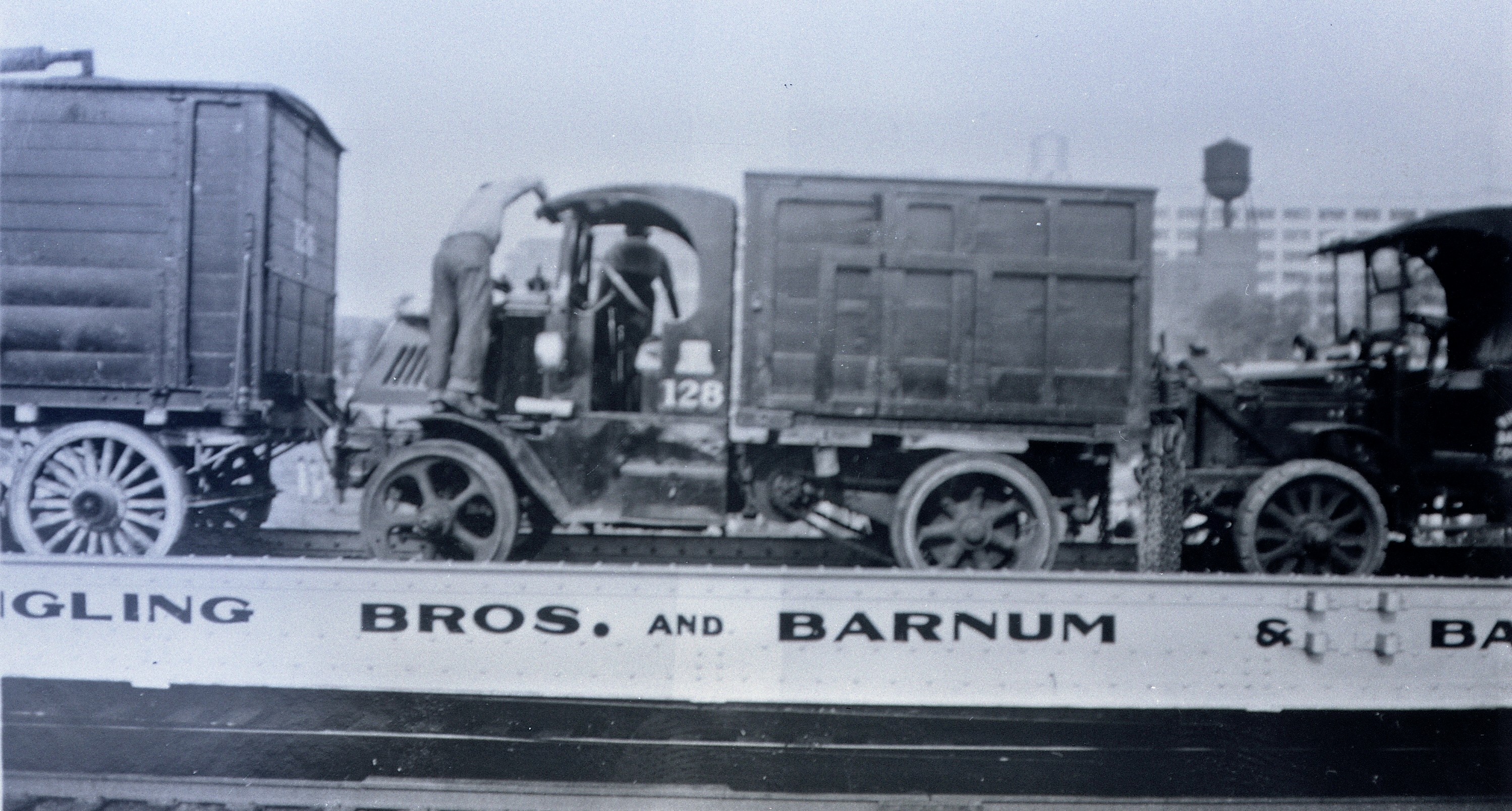 Ringling Bros Barnum   Bailey  1932  Trucks on flat cars Posted 1of 13