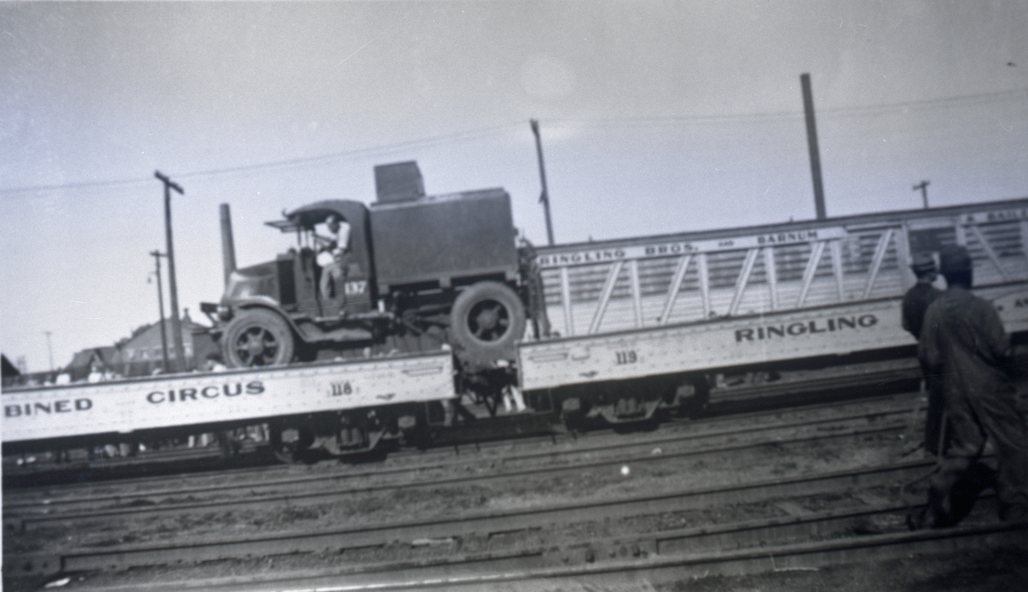 Ringling Bros Barnum   Bailey  1936   Truck  on flat car Posted 2-of 13